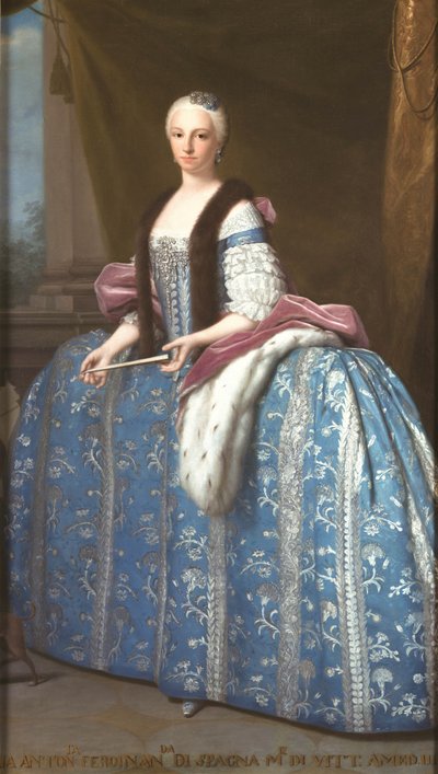 Portrait of Maria Antonia Ferdinanda of Spain, Queen of Sardinia, wife of Victor Amadeus III by Giuseppe o Nicola Duprà